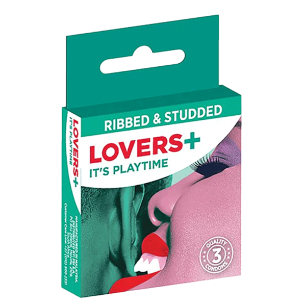 Lovers Plus Ribbed & Studded 3's - 396 Studs for Intensified Pleasure