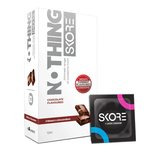 Skore Chocolate Flavoured Condoms - With FREE Disposable Pouch