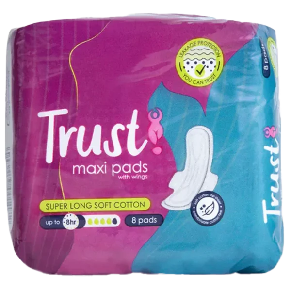 Trust Maxi Pads Super Long Soft Cotton - 8 Pack