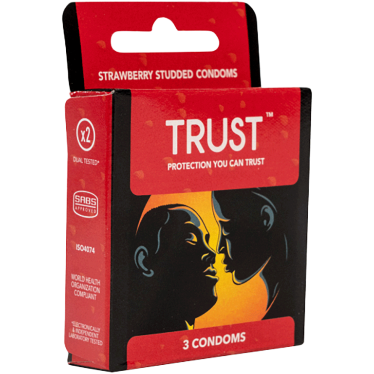 Trust strawberry studded 3's stimulating studs and strawberry flavor
